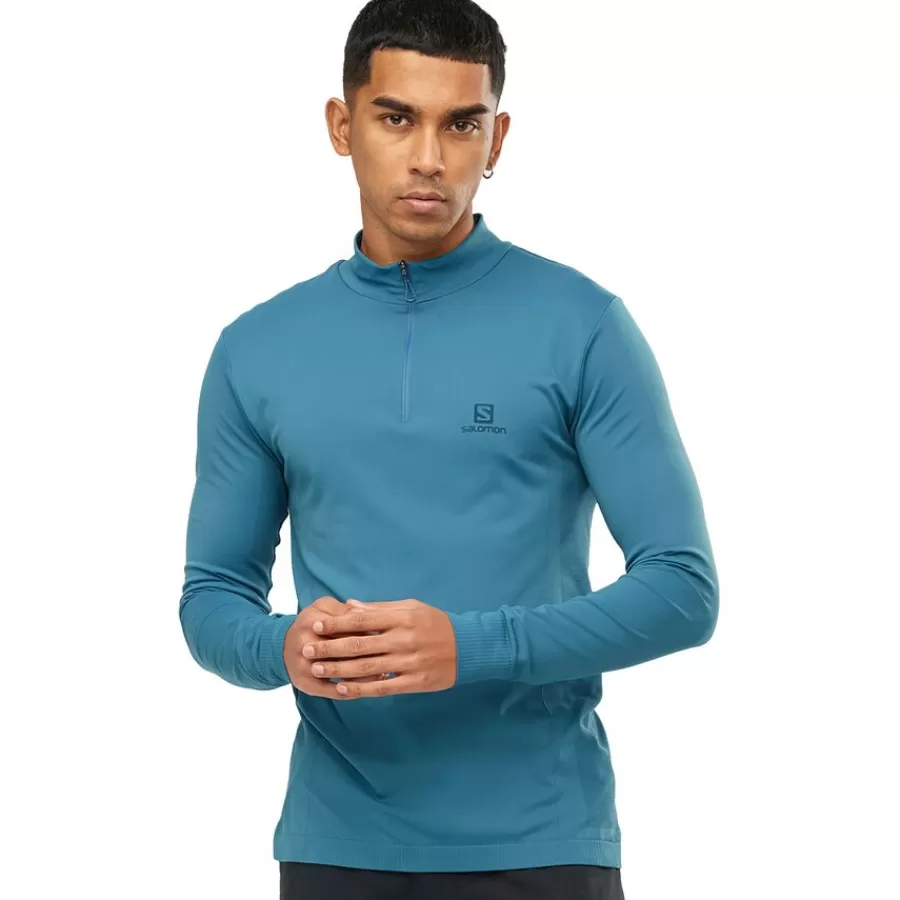 Men Salomon Clothing^Outlet – Explore Seamless Half-Zip Shirt – Men'S